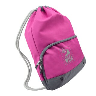 WIFA backpack with practical drawstrings for ice skates and roller skates pink