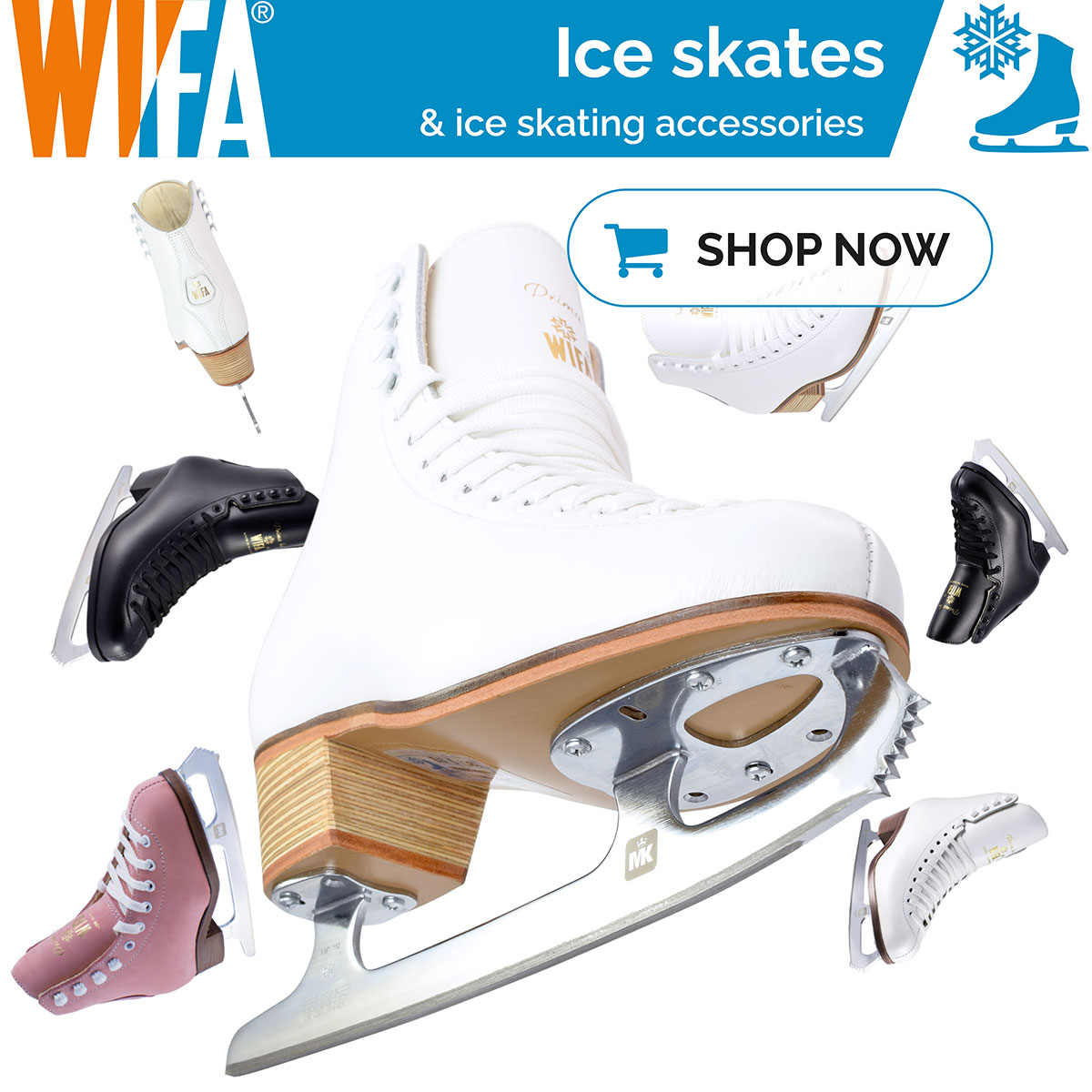 WIFA Ice skates, figure skates, roller skates, roller skating boots